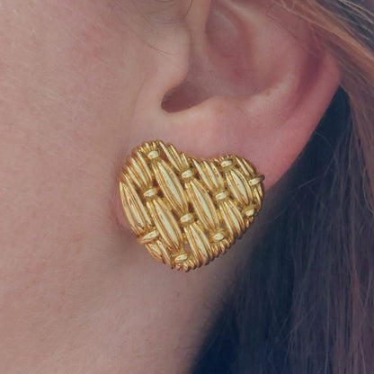 Tiffany and Co 18ct Yellow Gold Heart Earrings
