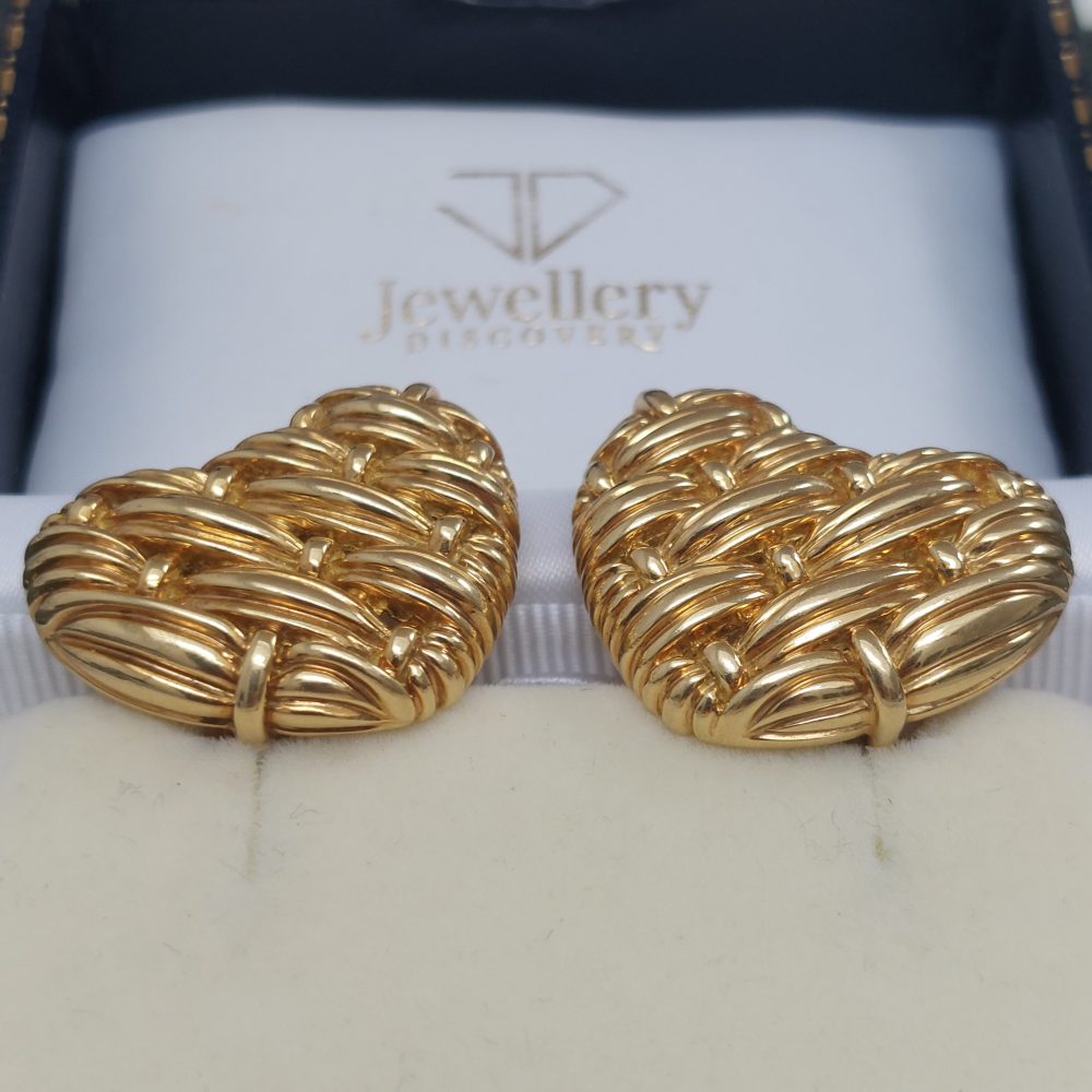 Tiffany and Co 18ct Yellow Gold Heart Earrings