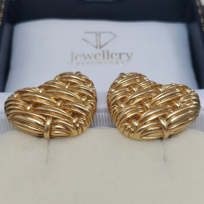 Tiffany and Co 18ct Yellow Gold Heart Earrings