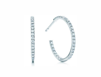 Tiffany and co diamond hoops earrings