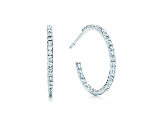 Tiffany and co diamond hoops earrings