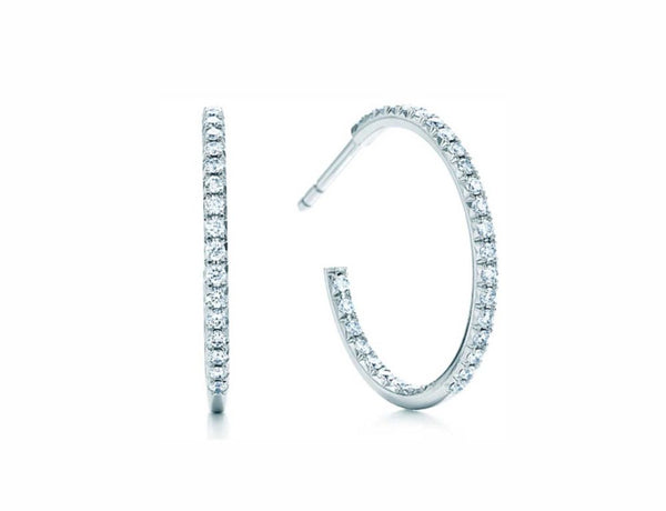 Tiffany and co diamond hoops earrings