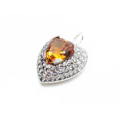 Topaz Diamond Gold Heart Pendant