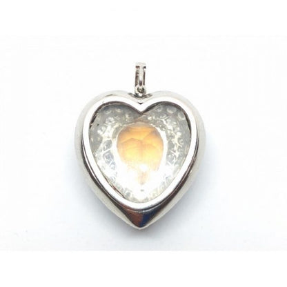 Topaz Diamond Gold Heart Pendant