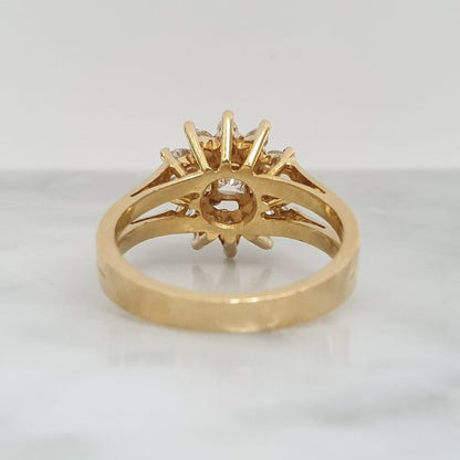 Vintage Trap and Marquise Cut Diamond Cluster Ring