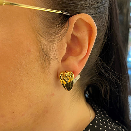 Vintage 18ct Yellow Gold Tulip Earrings