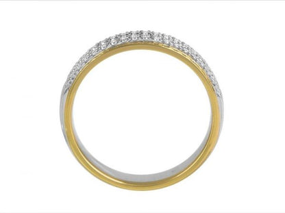 Two Colour 18ct Gold Diamond Set Wedding Ring, 0.23cts