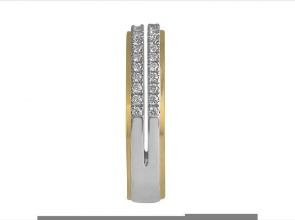 Two Colour 18ct Gold Diamond Set Wedding Ring, 0.23cts