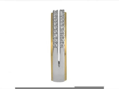 Two Colour 18ct Gold Diamond Set Wedding Ring, 0.23cts