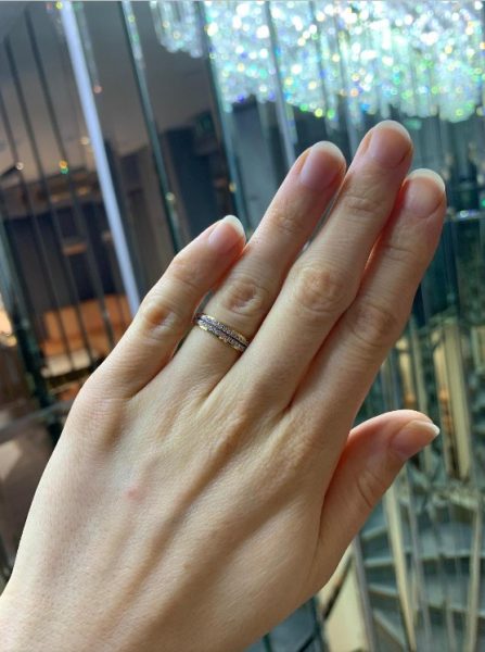 Two Colour 18ct Gold Diamond Set Wedding Ring, 0.23cts