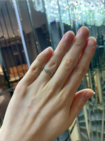 Two Colour 18ct Gold Diamond Set Wedding Ring, 0.23cts