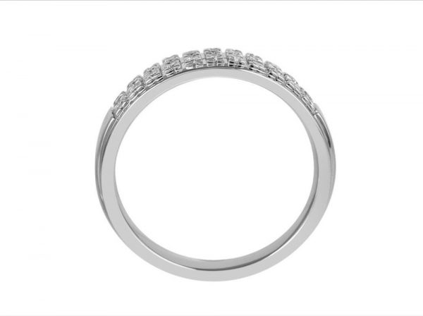 Two Row Diamond Half Eternity Band Ring, 0.23cts, 18ct White Gold