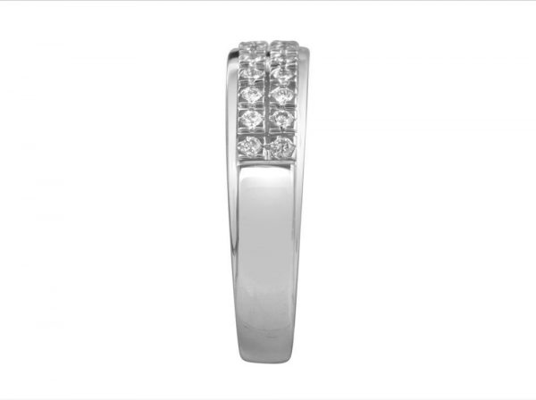 Two Row Diamond Half Eternity Band Ring, 0.23cts, 18ct White Gold
