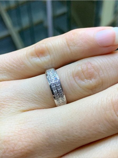 Two Row Diamond Half Eternity Band Ring, 0.23cts, 18ct White Gold