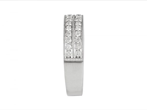 Two Row Diamond Half Eternity Wedding Ring, 0.43cts