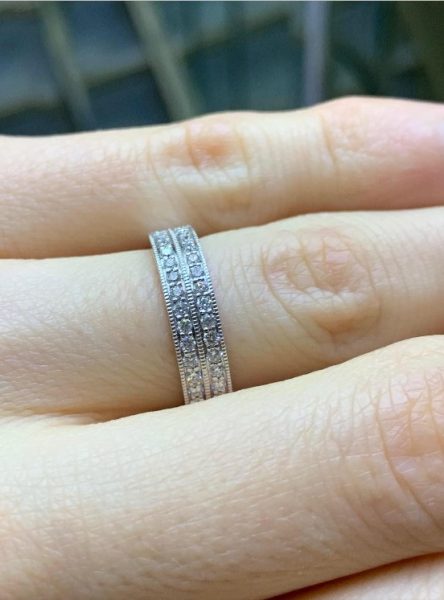 Two Row Diamond Half Eternity Wedding Ring, 0.43cts