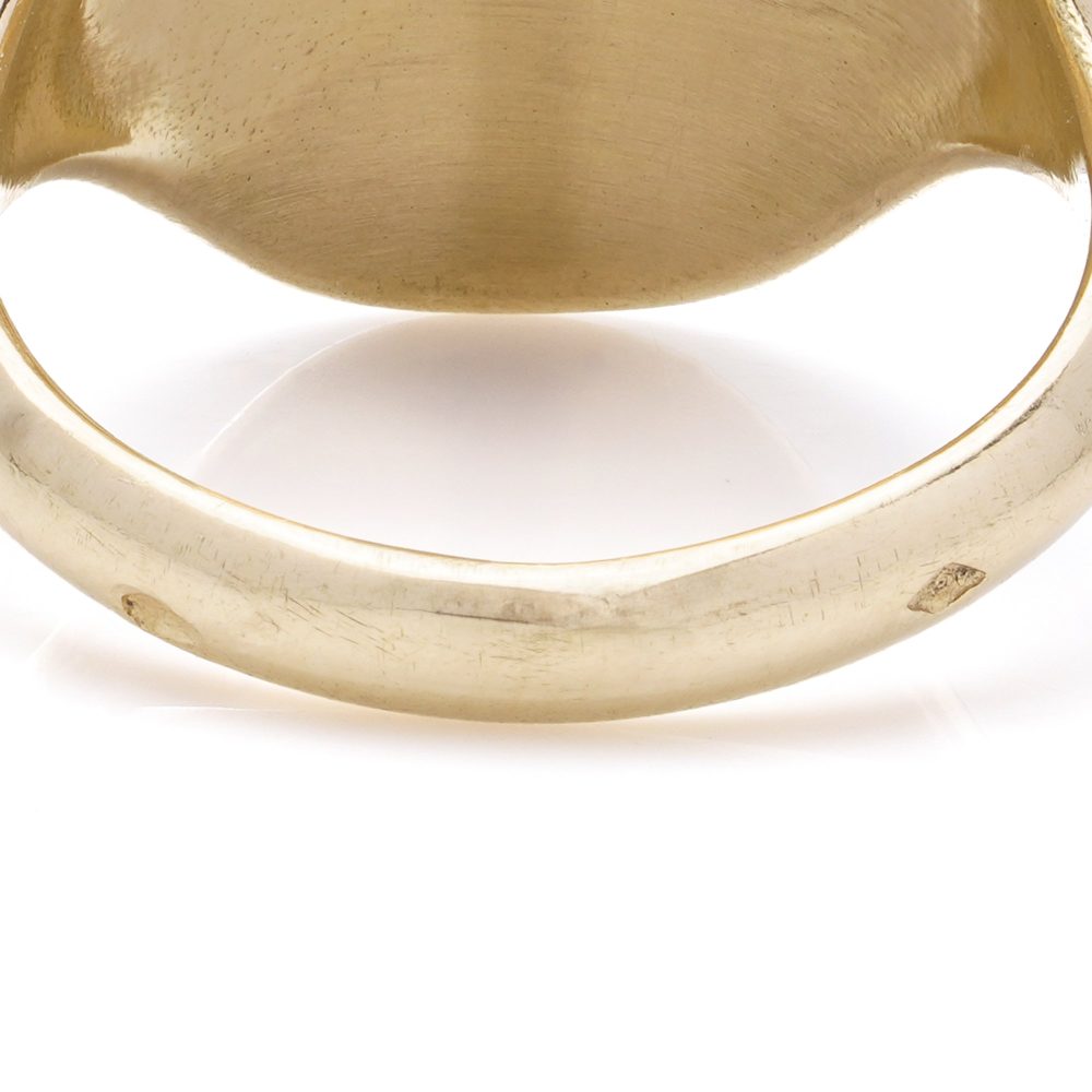 Vintage French 18 Carat Yellow Gold Dragon Motif Signet Ring