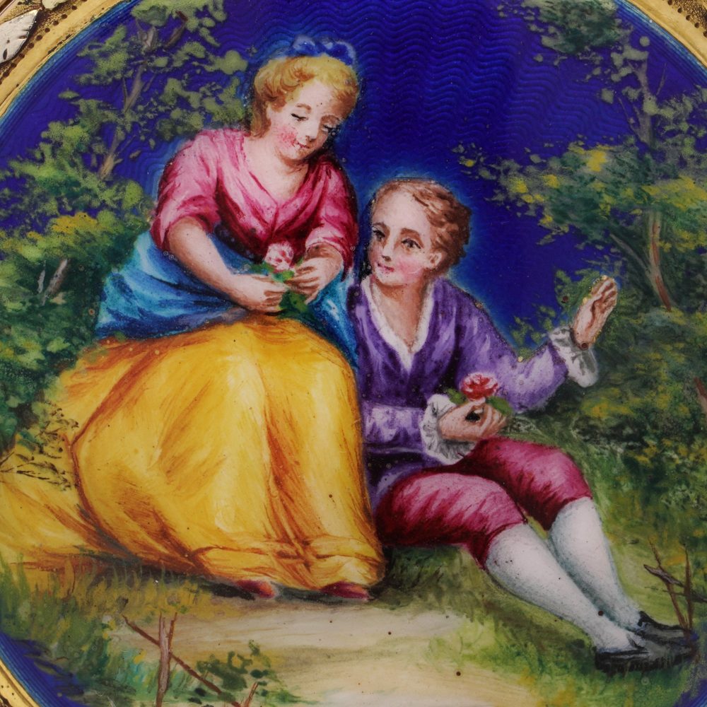 Georgian Swiss Verge Fusee Enamel Pocket Watch