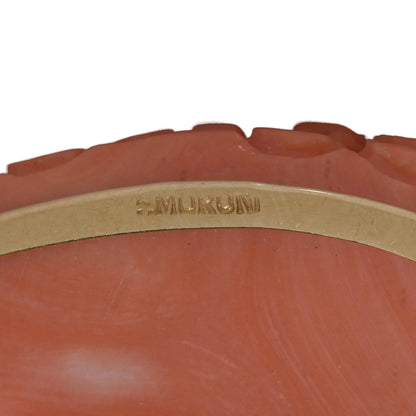 F. Moroni 18 Carat Gold Carved Coral, Emerald And Diamond Earrings