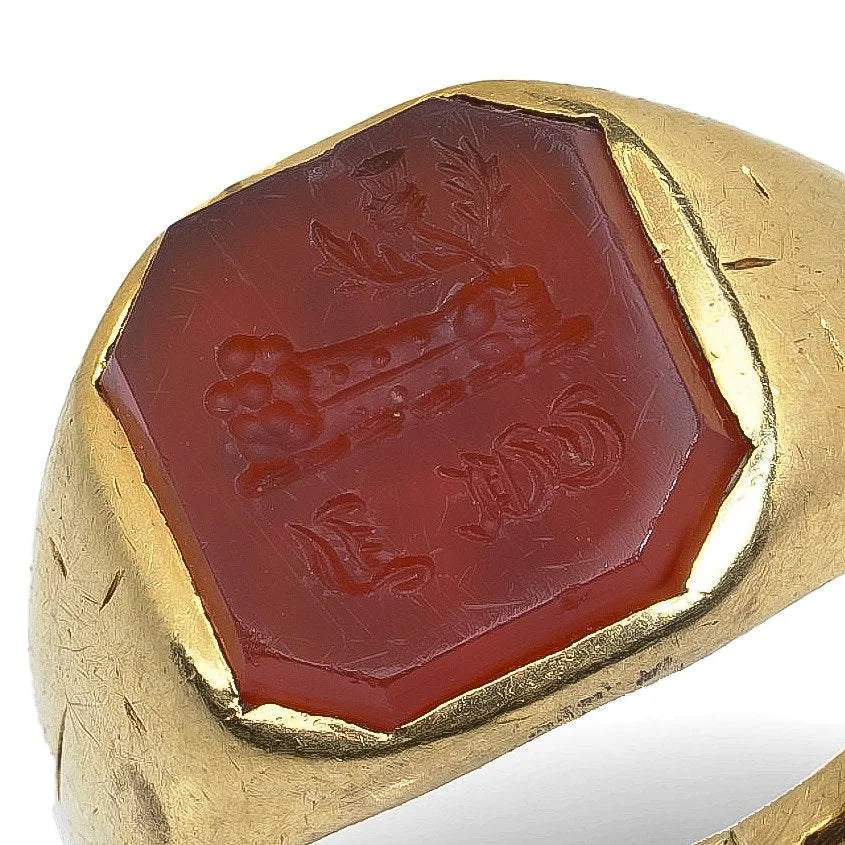 Early 20th Century 18 Carat Gold Carnelian Intaglio Signet Ring