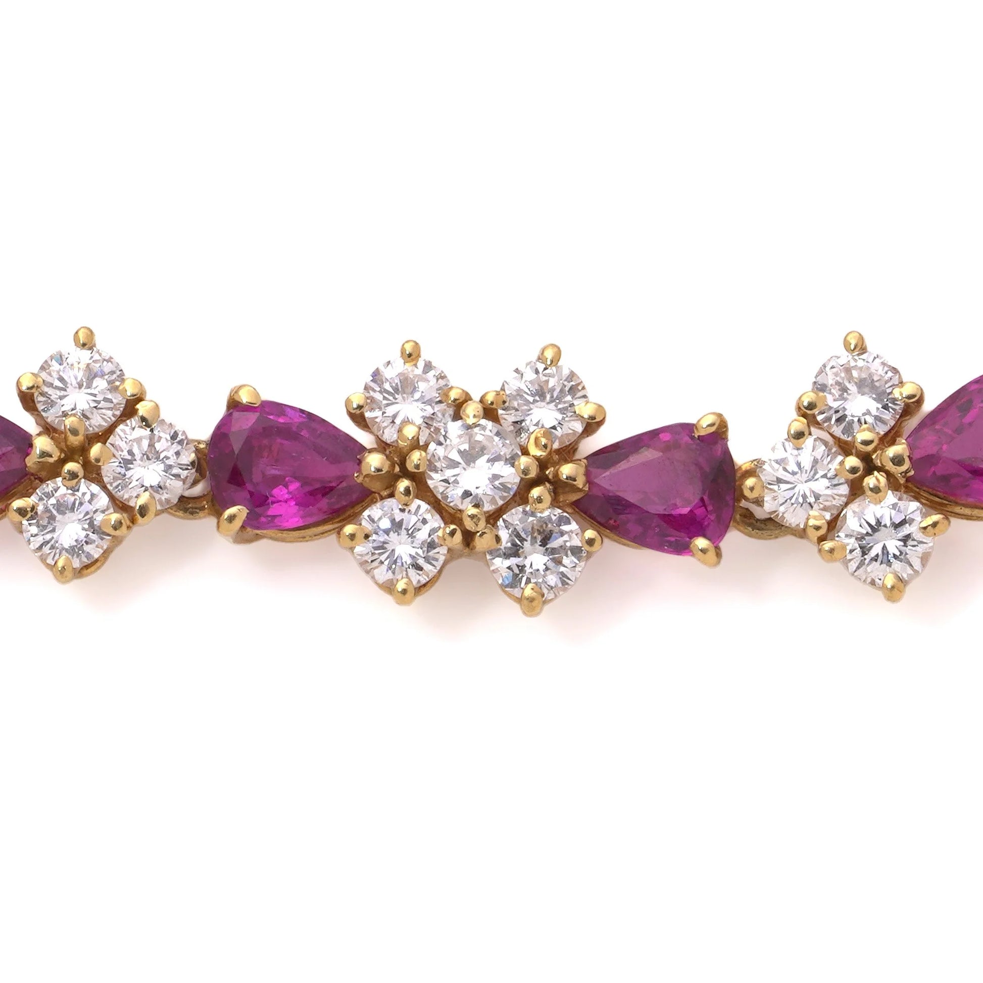 Vintage 18 Carat Gold Ruby And Diamond Bracelet, 1983