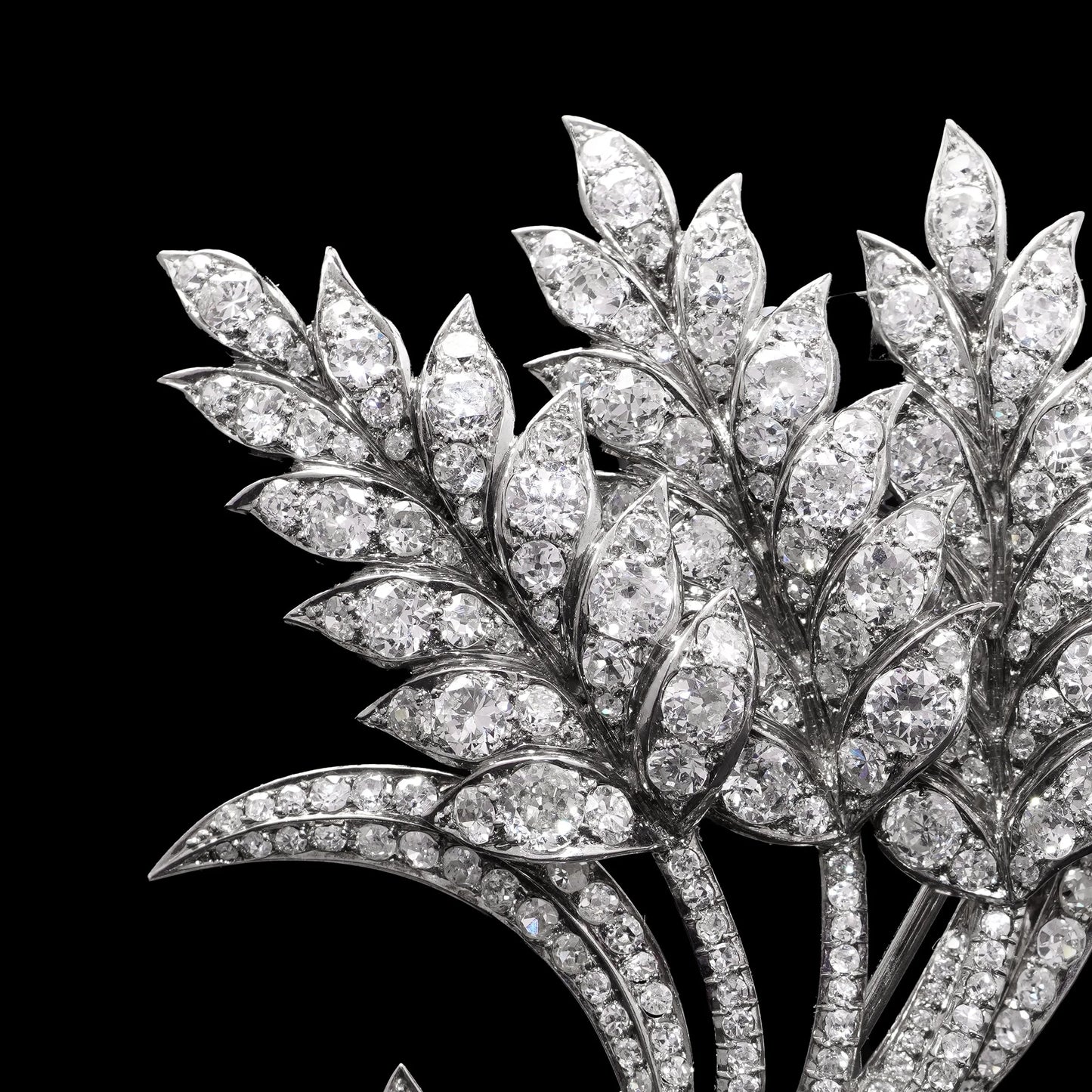 Art Deco 1920s Platinum Flower Bouquet Brooch With 6.00 carat diamonds