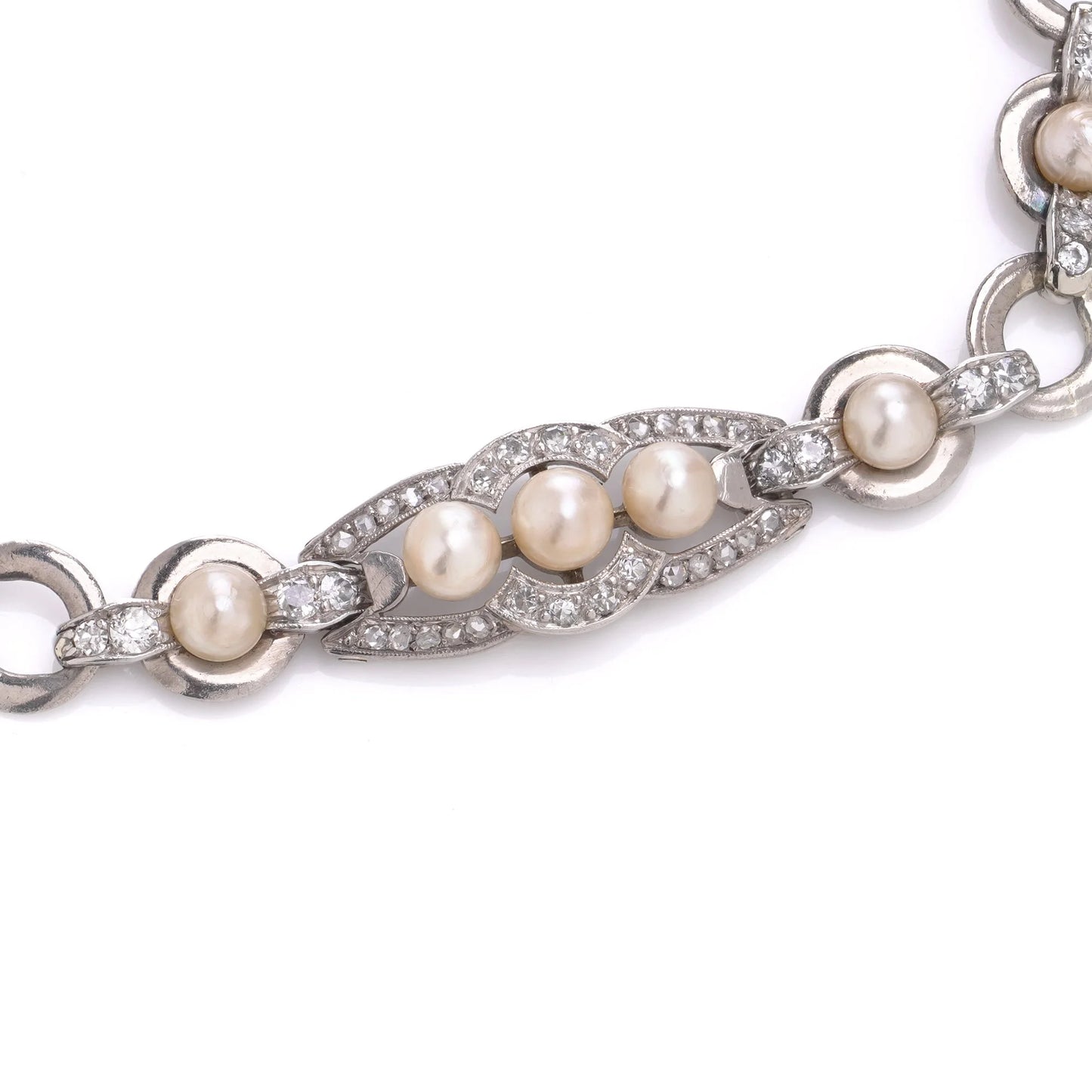 Vintage Pearl and Diamond Bracelet