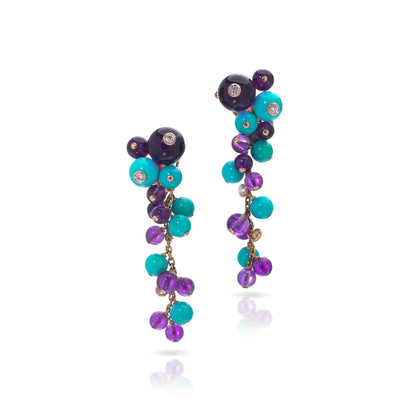 Cartier Les Delices De Goa Turquoise, Amethyst & Diamond Day Night Earrings