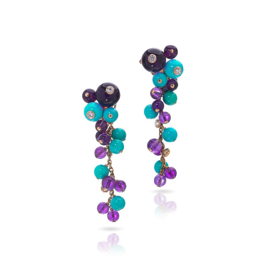 Cartier Les Delices De Goa Turquoise, Amethyst & Diamond Day Night Earrings