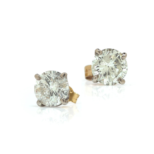 18 ct Gold Diamond Stud Earrings 2.60 ct Total