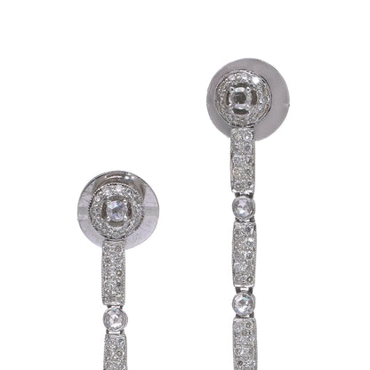 Vintage Art Deco Style Diamond Briolettes Drop Earrings, 2cts