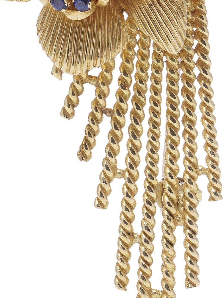 Kutchinsky Diamond And Gemstone Brooch In 18 Carat Yellow Gold