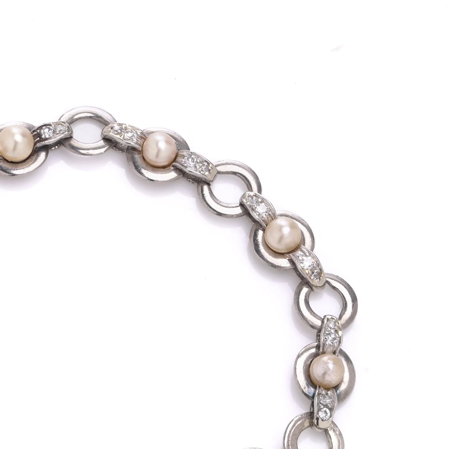 Vintage Pearl and Diamond Bracelet