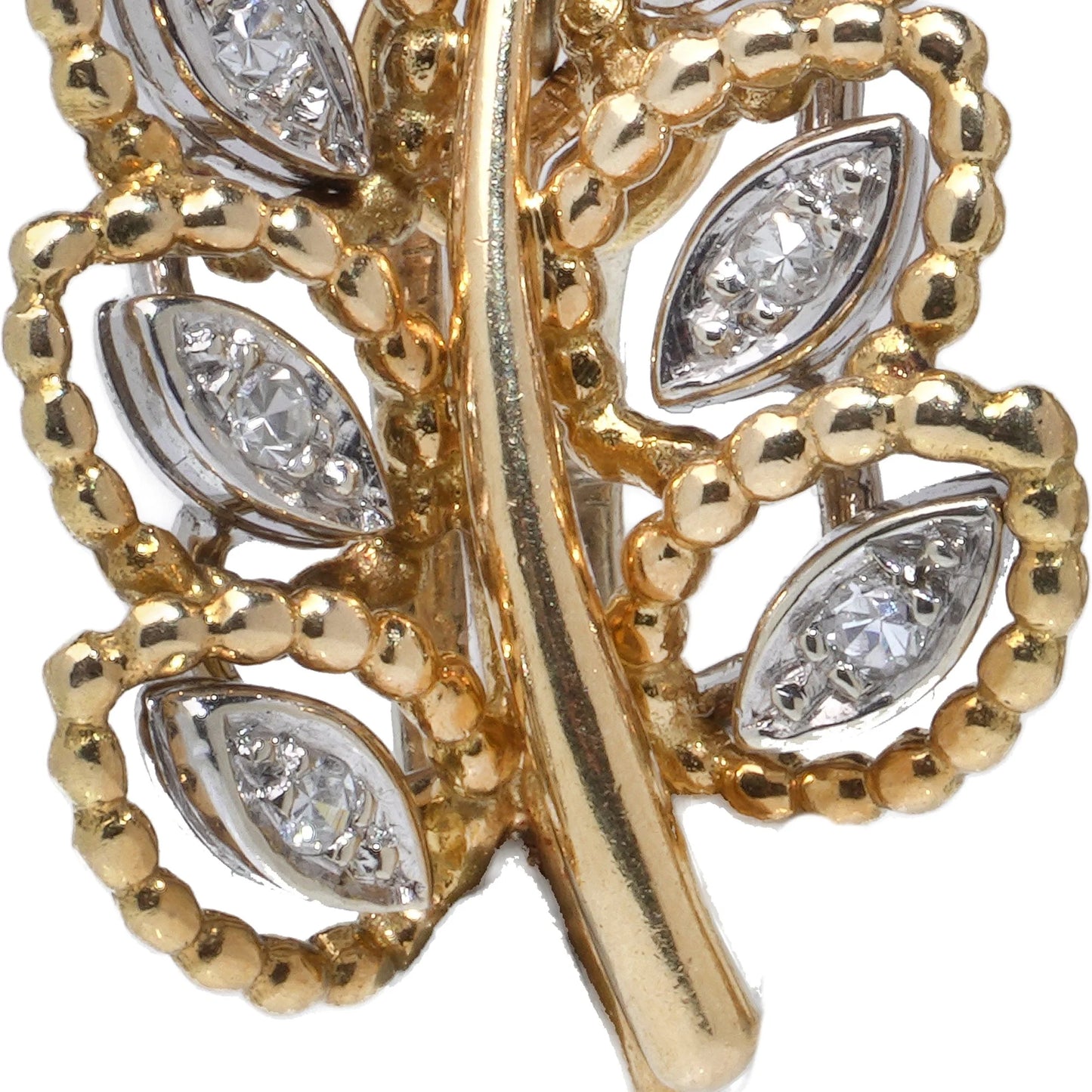 Boucheron 18 Carat Gold Diamond Leaf Clip Earrings