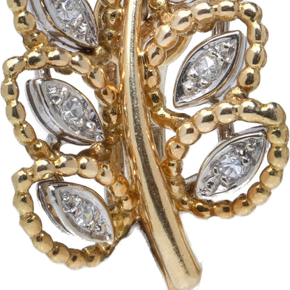 Boucheron 18 Carat Gold Diamond Leaf Clip Earrings