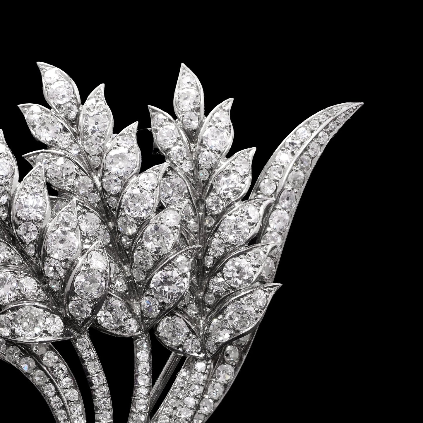 Art Deco 1920s Platinum Flower Bouquet Brooch With 6.00 carat diamonds