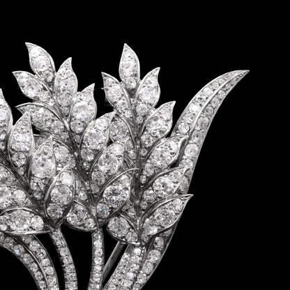 Art Deco 1920s Platinum Flower Bouquet Brooch With 6.00 carat diamonds