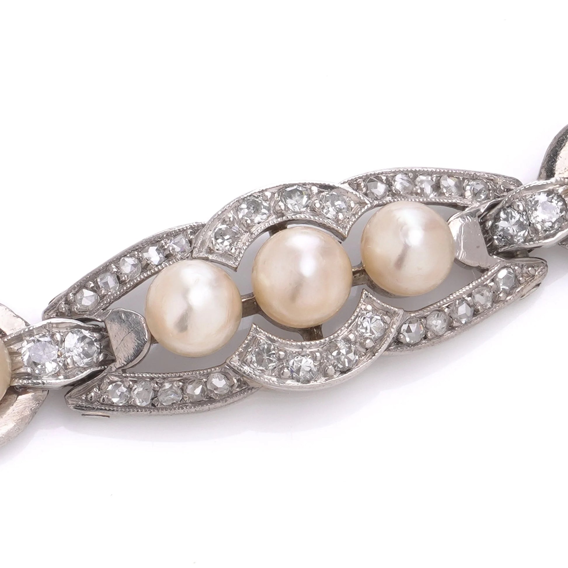 Vintage Pearl and Diamond Bracelet