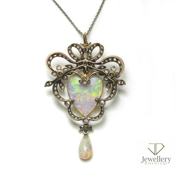 opal diamond pendant
