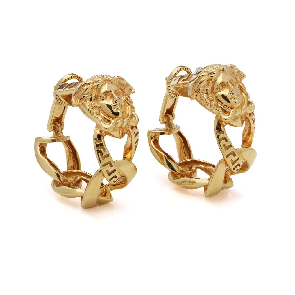 Gianni Versace La Medusa 18 Carat Gold Clip-On Earrings