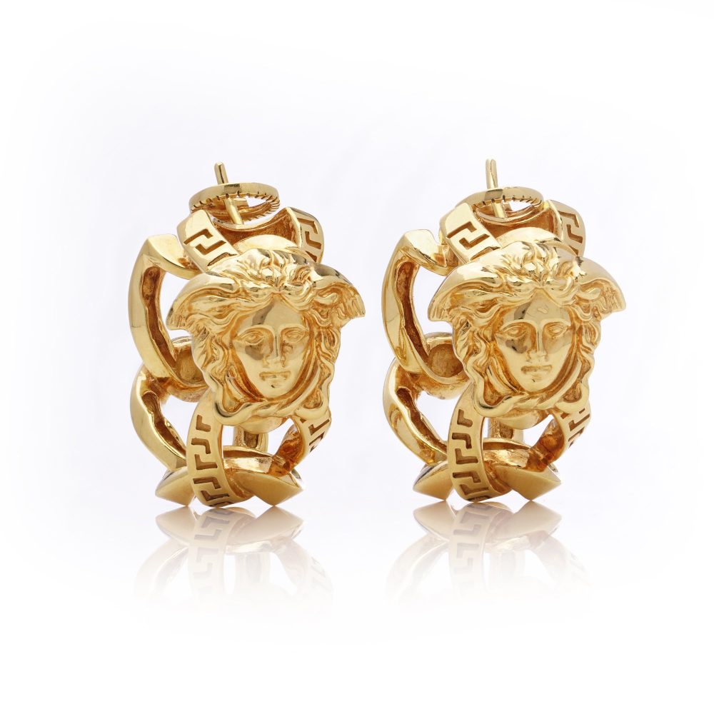 Gianni Versace La Medusa 18 Carat Gold Clip-On Earrings