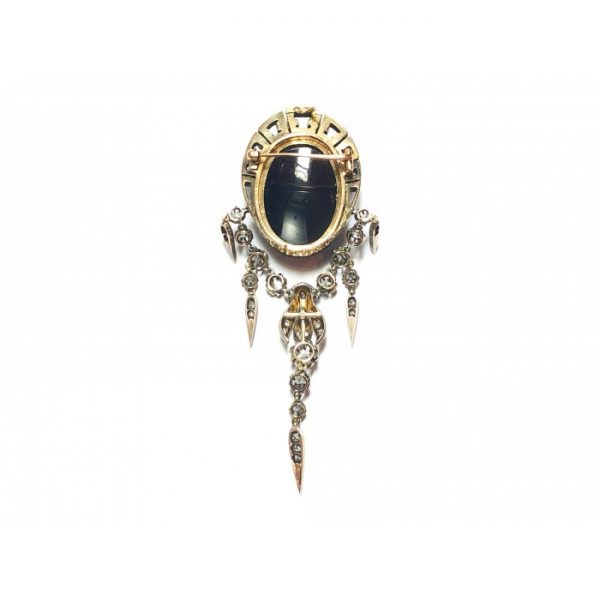 VICTORIAN GARNET & DIAMOND BROOCH