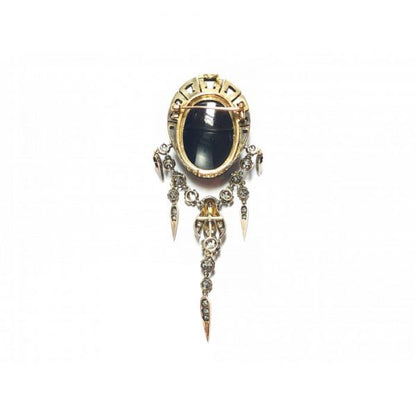 VICTORIAN GARNET & DIAMOND BROOCH