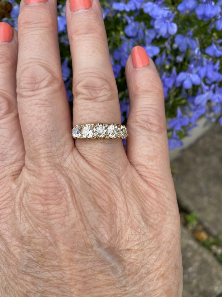Antique Victorian 2.50ct Diamond Five Stone Ring in 18ct Gold