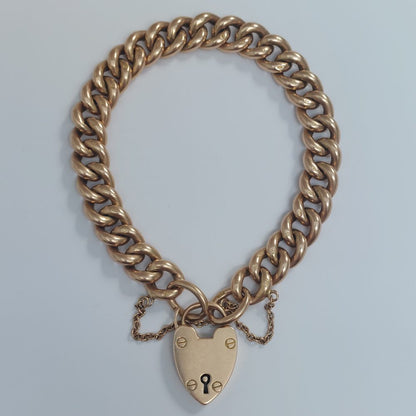 Victorian Antique 15ct Gold Curb Charm Bracelet