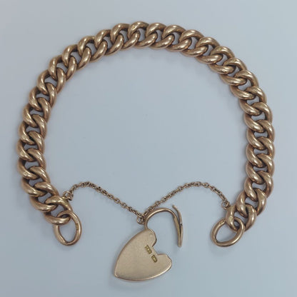 Victorian Antique 15ct Gold Curb Charm Bracelet