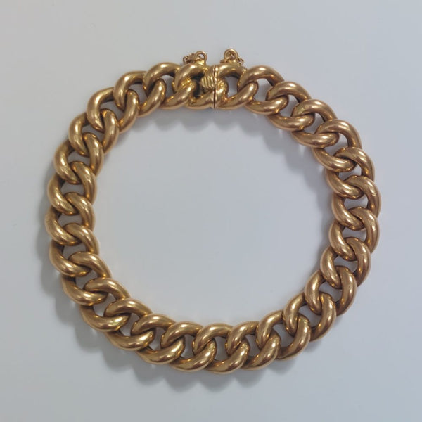 Victorian Antique 18ct Gold Curb Bracelet
