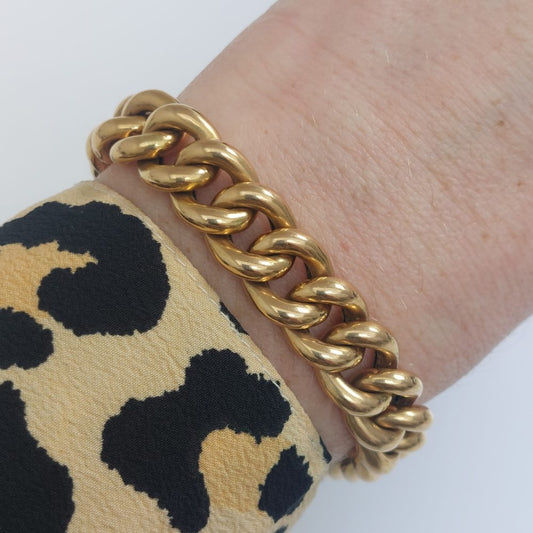 Victorian Antique 18ct Gold Curb Bracelet
