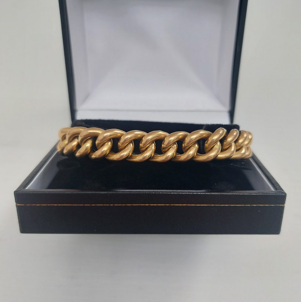 Victorian Antique 18ct Gold Curb Bracelet