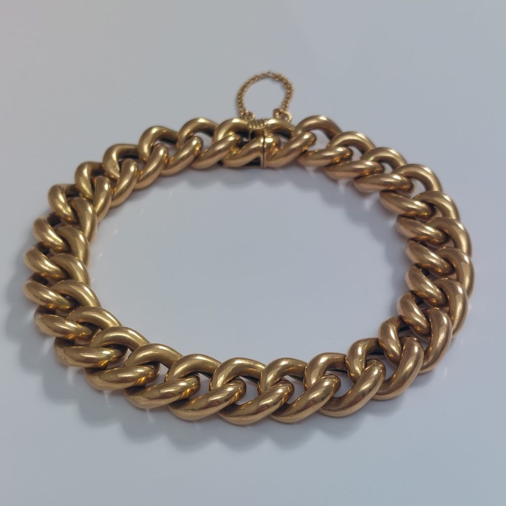Victorian Antique 18ct Gold Curb Bracelet